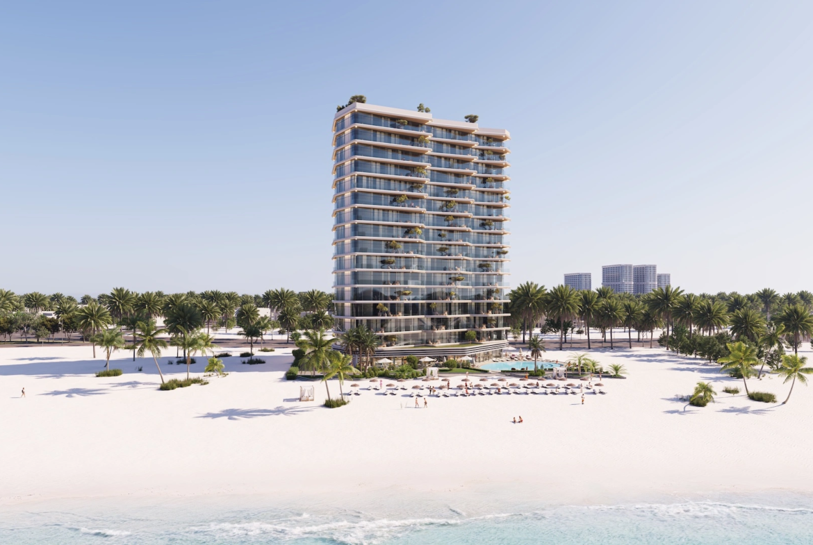 Semi-aerial view of The Beach Vista and its beachfront setting