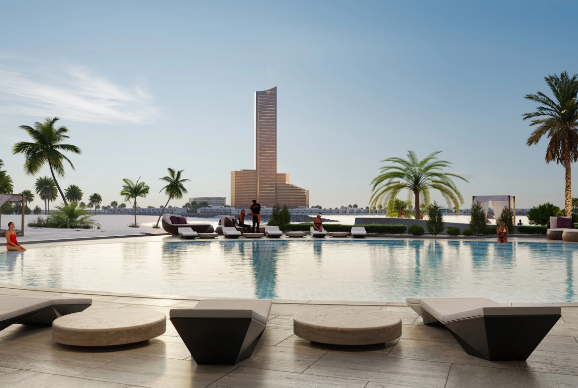 The Beach Vista tower beside the waterfront on Al Marjan Island