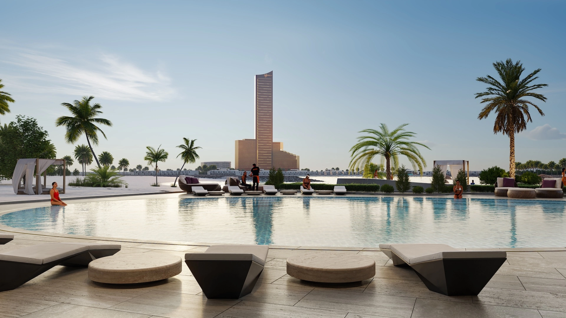 The Beach Vista tower beside the waterfront on Al Marjan Island