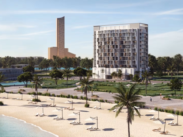 The Island Heights with Al Marjan Island beachfront and Wynn in the distance